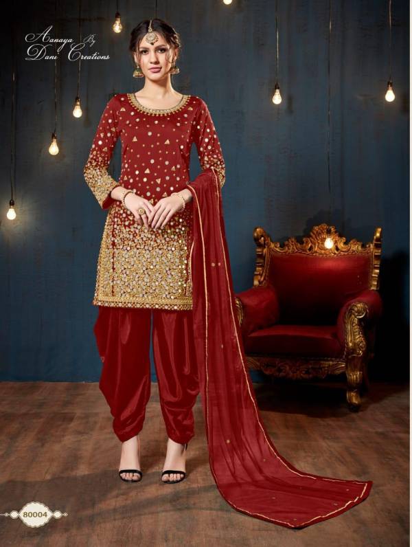 Aanaya ( Vol-80) Tafeta Silk Top Net  With Stone Dupatta Designer Punjabi Patiyala Suits 